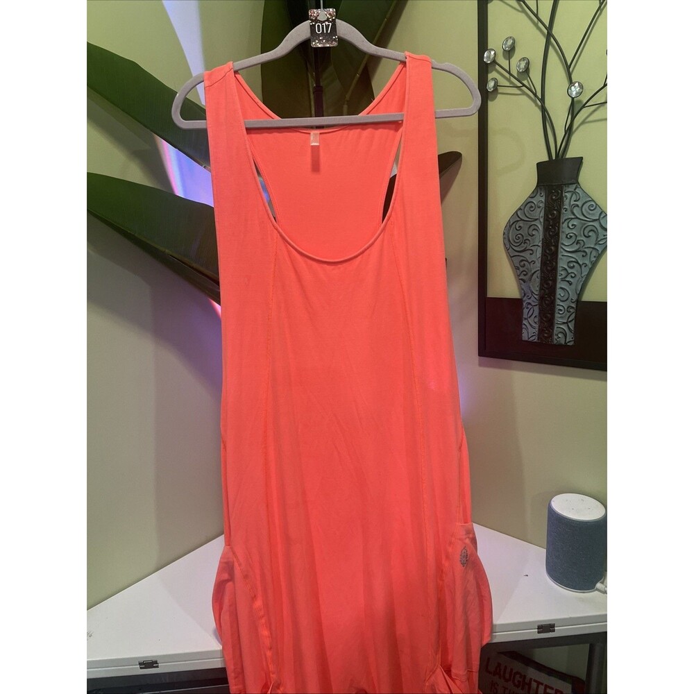 RARE!!! Free People FP Movement Utility Cargo Pocket Oversized Jumpsuit Coral XL - Picture 3 of 11